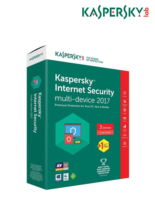 Kaspersky Internet Security Multi - Device 2017 - 3PC's, 1Year